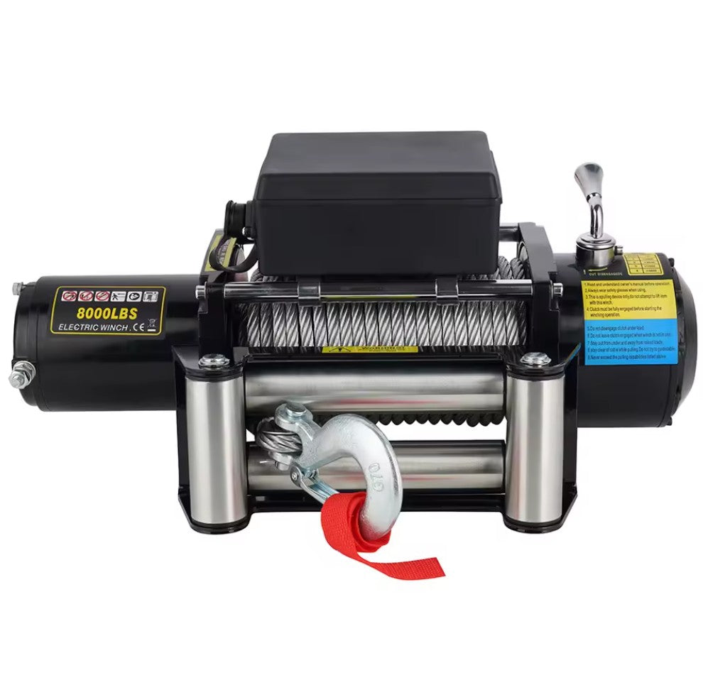 4X4Wavers Heavy Duty 8,000 lbs 12V Electric Offroad Winch with wireless remote - Steel rope
