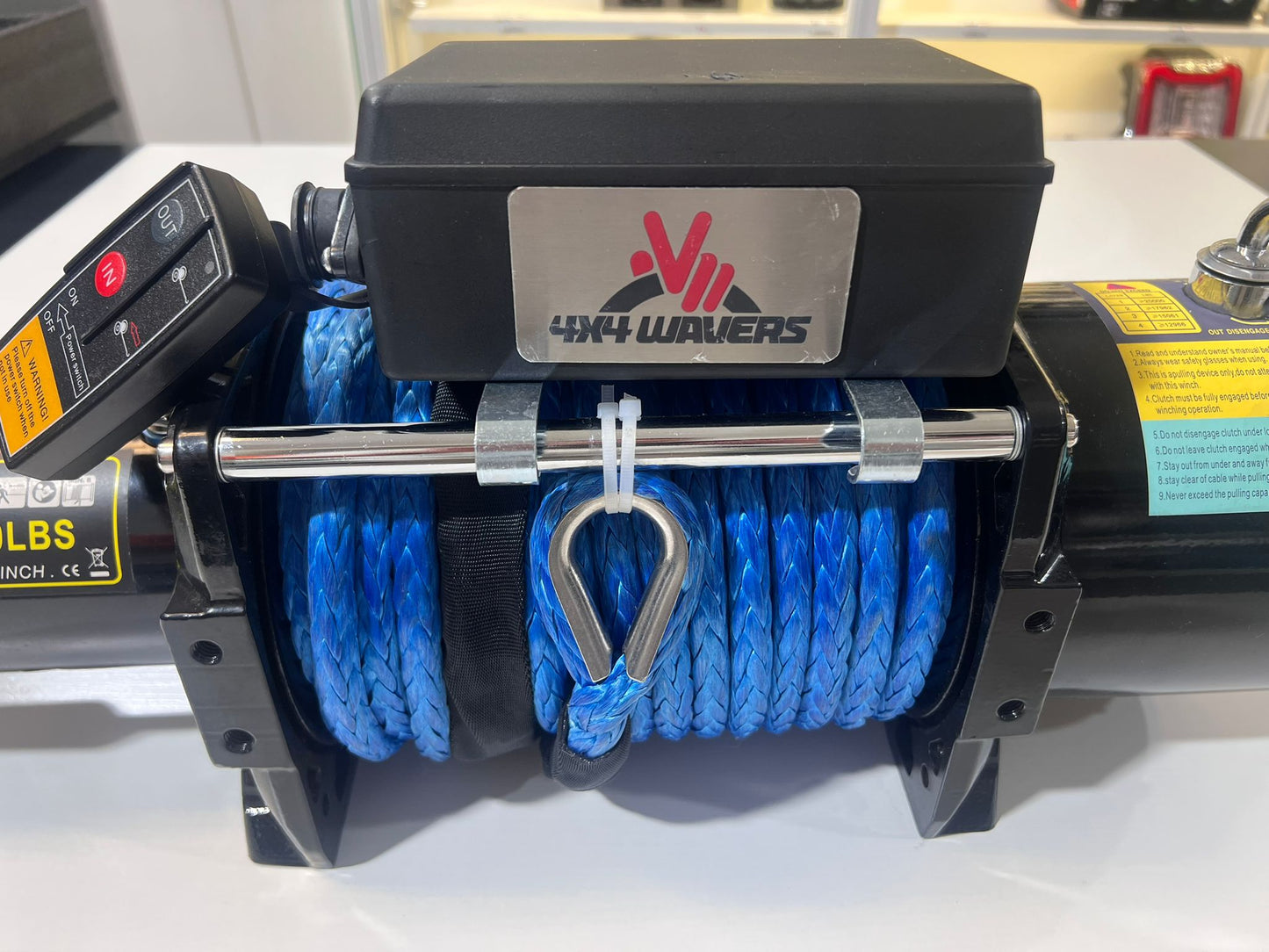 4X4Wavers Heavy Duty 20,000 lbs 12V Electric Offroad Winch with wireless remote - Synthetic rope - 4X4 WAVERS