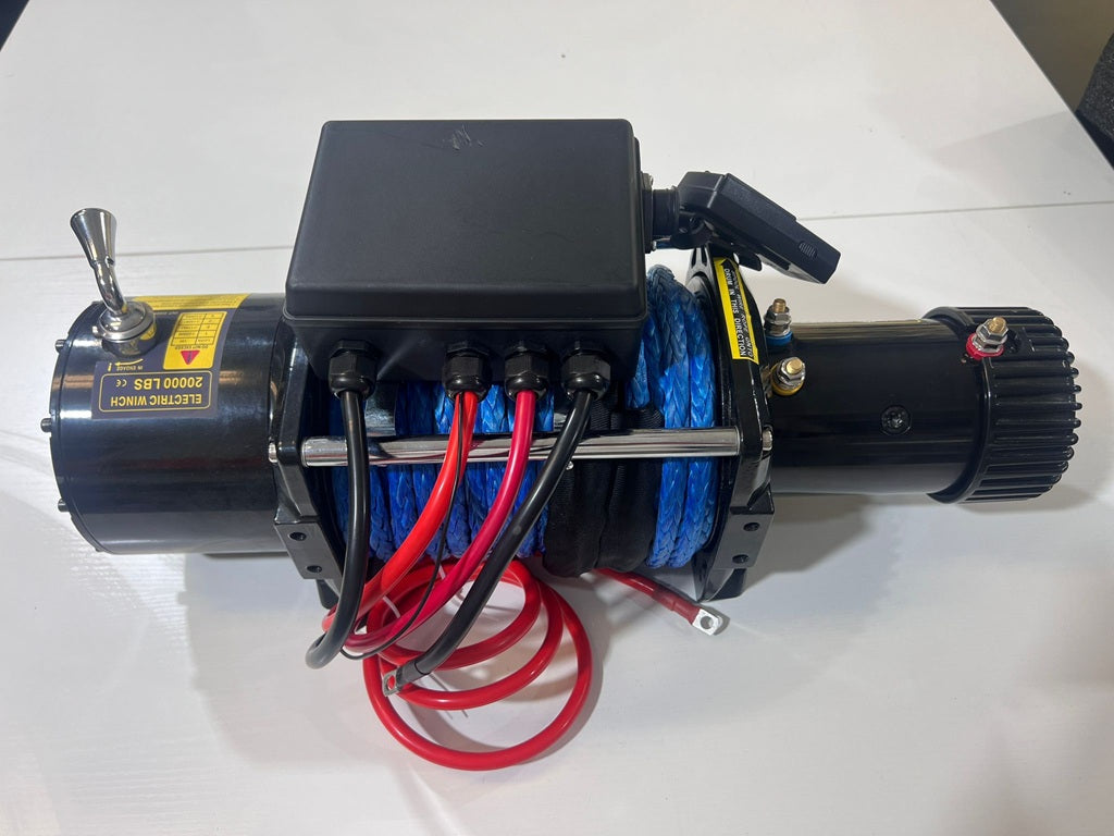 4X4Wavers Heavy Duty 20,000 lbs 12V Electric Offroad Winch with wireless remote - Synthetic rope - 4X4 WAVERS