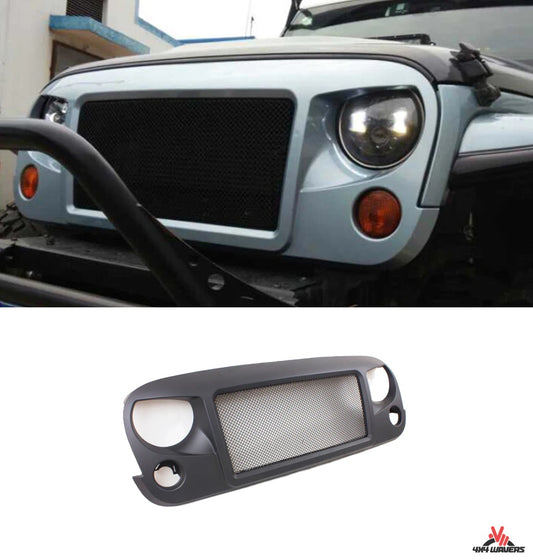 4X4WAVERS Front Grille - Classic Transparent Mesh Edition II - Jeep Wrangler JK/JKU 2007-2018