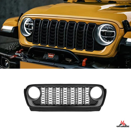 4X4WAVERS 2025 Style Upgrade Front Grille - without Front Camera Hole - Jeep Wrangler JL/JLU/4XE/Gladiator-JT 2018+