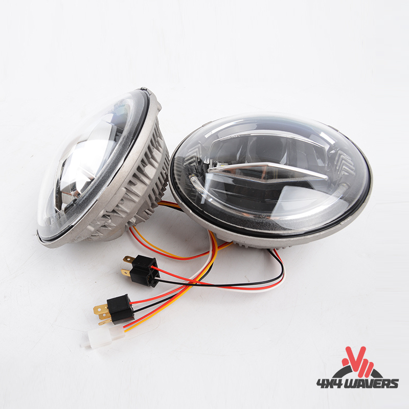 4x4wavers Headlights Premium LED Light Replacement, New JL Original Style - 4X4 WAVERS