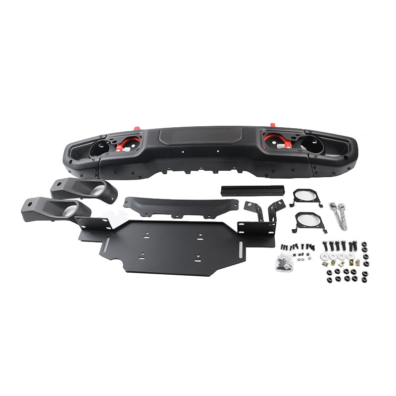 4x4wavers Front Bumper - 10th Anniversary Style with Sensor Holes - for Jeep Wrangler JL/JLU/4XE/JT-Gladiator 2018-2024 (fits 4 Doors & 2 Doors) - 4X4 WAVERS