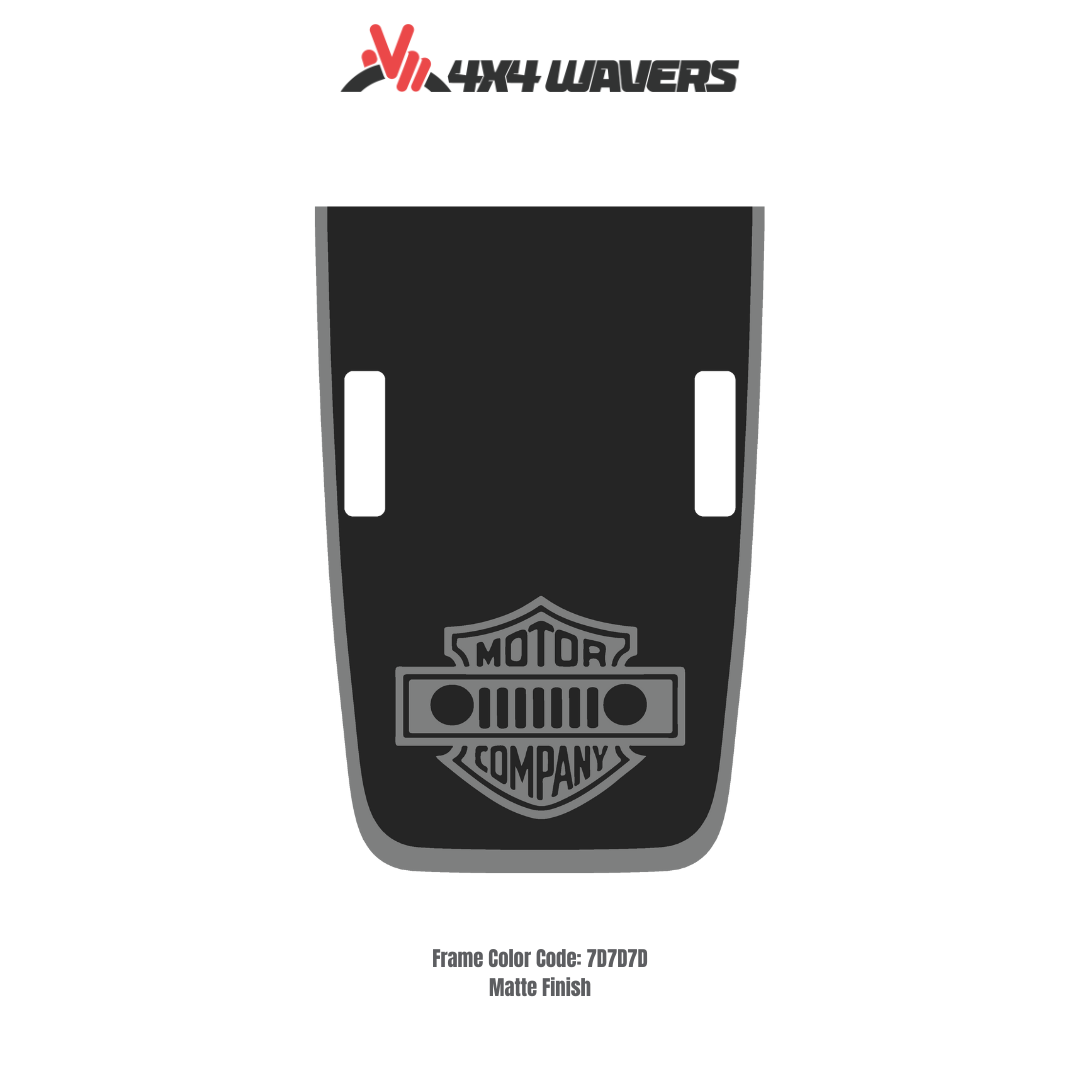4x4wavers MOTOR COMPANY Decal Sticker Kit for JL Rubicon Hood β Vinyl Car Decals for Jeep Wrangler Models β Made in Canada