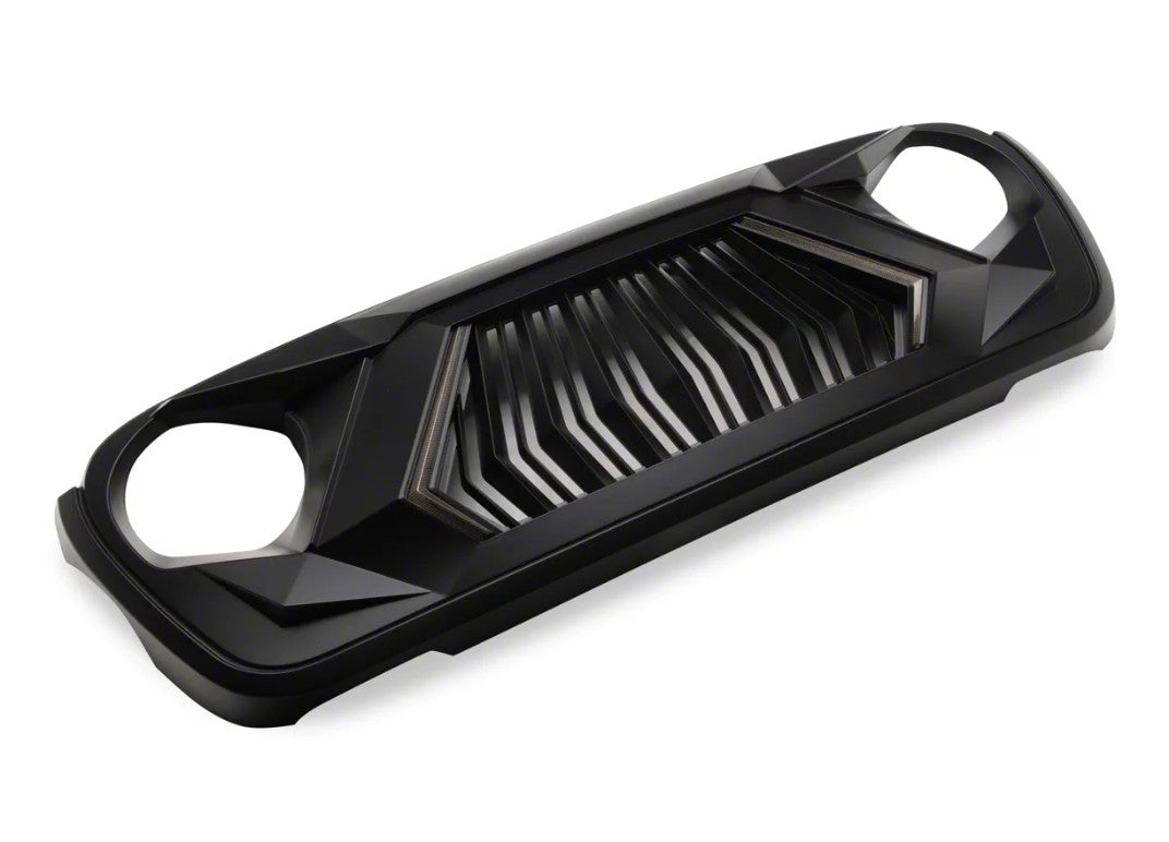 4X4WAVERS Mustache Series II Grille with bright LED - Jeep Wrangler JL/JLU/4XE/Gladiator-JT 2018+