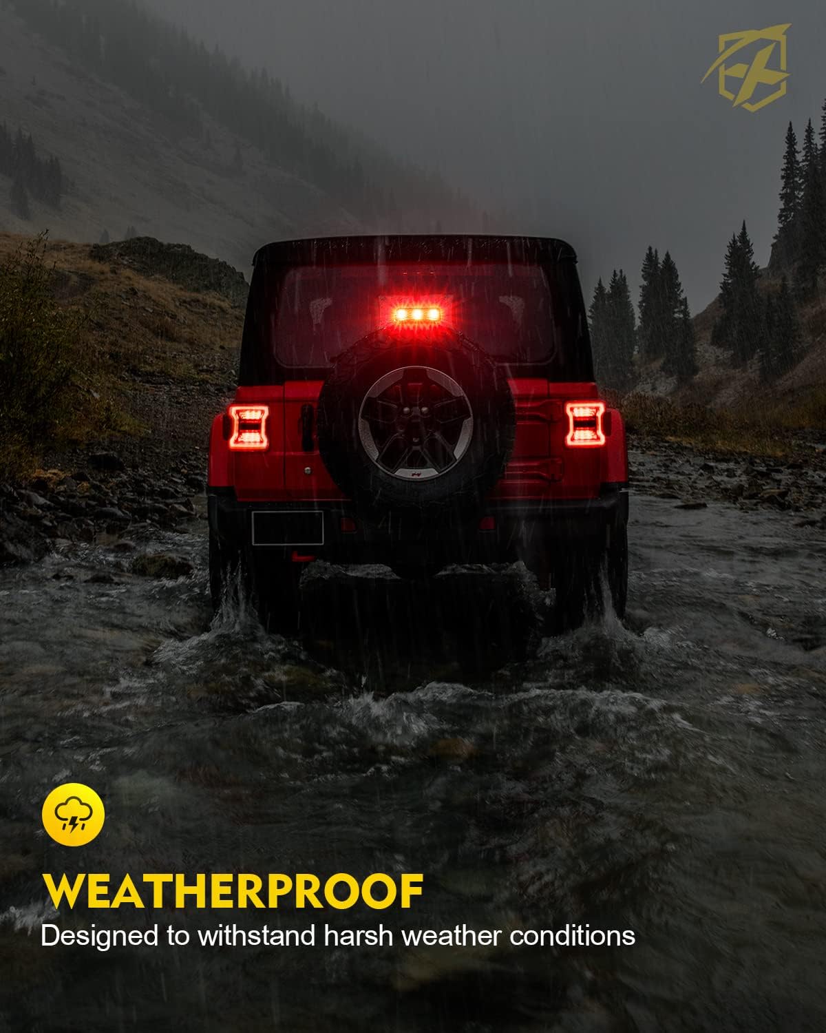 4X4WAVERS LED Third Brake Light - Jeep Wrangler JL/JLU/4XE 2018+ - 4X4 WAVERS