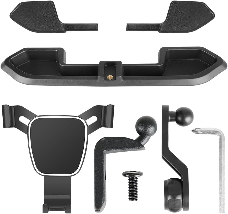 4X4WAVERS Jeep Wrangler 4XE 2020+ dash mount and storage holder for mobile phones, designed for versatile in-vehicle use.