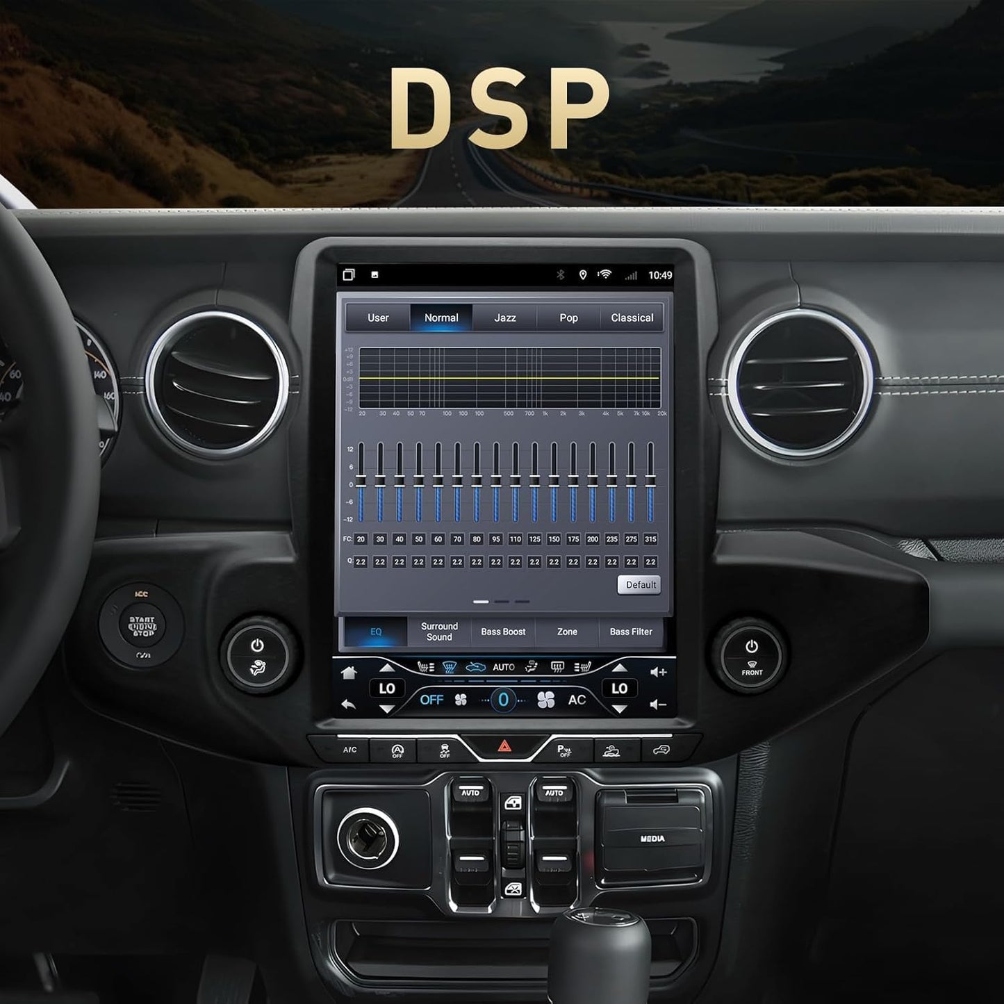 4X4WAVERS 12.1" Touch Vertical Screen with Wireless Carplay + Carlink - Jeep Wrangler JL/JLU/Gladiator-JT 2018-2023