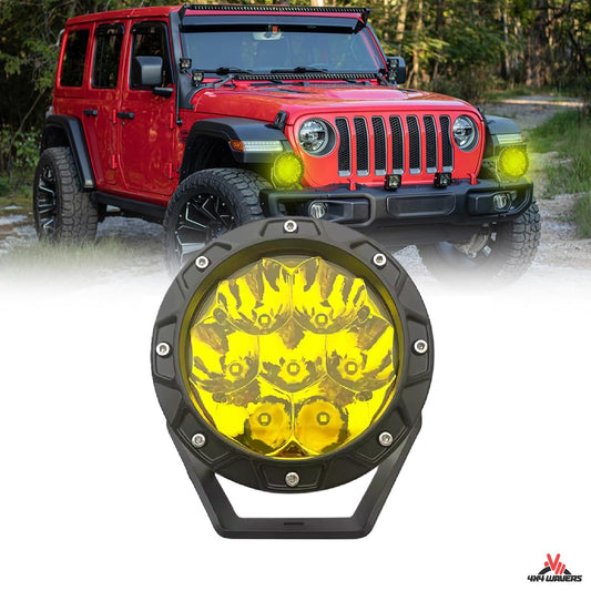 4X4WAVERS 5.5 Inch Round Offroad Lights LED Spot/Work/Driving/Fog Light (Yellow) (Pair)