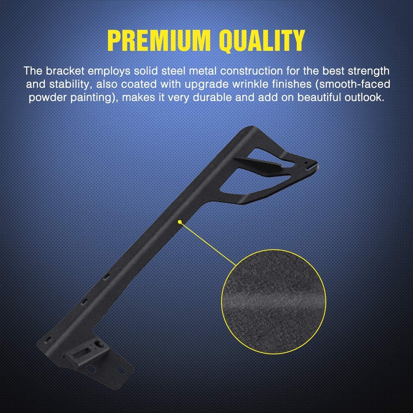 4X4WAVERS 52" Light Bar Windshield Mounting Brackets (with A pillar) - Jeep Wrangler JK/JKU 2007-2018