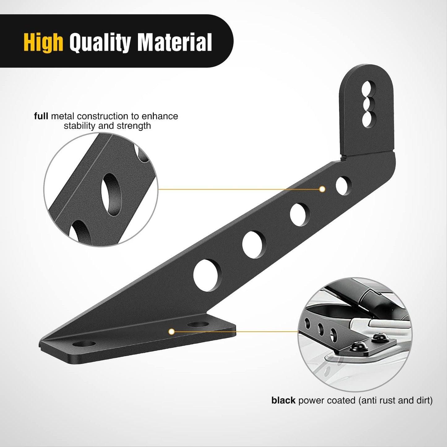 4X4WAVERS Straight Work Light Bar Hood Mounts Bracket Kit - 32 inch - Jeep Wrangler JL/JLU/4XE/Gladiator-JT 2018+