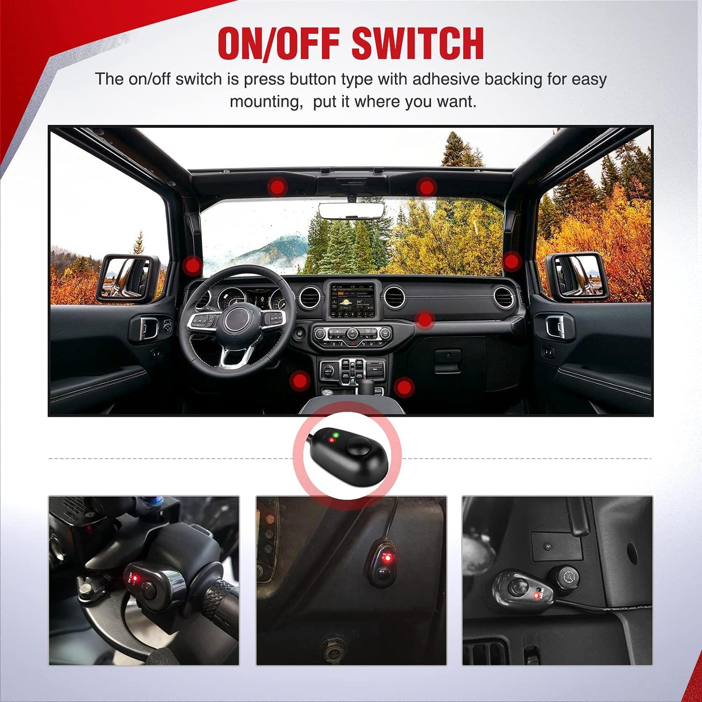 4X4Wavers 16AWG DT Connector Wiring Harness Kit Led Light Bar 12V on Off Switch Power Relay Blade Fuse for Off Road Lights Led Work Light-2 Leads