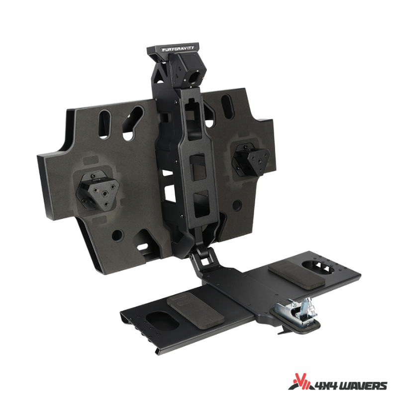 4x4wavers Fury Aluminum Multifunction Box - Tailgate Equipment Integrated Set - Rear Integrated Kit with 2 Gas Cans Tanks and storage with numeric locks - 4X4 WAVERS