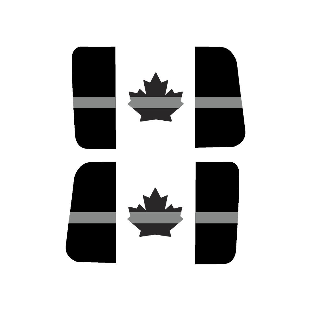 Rear Side Window Canada Flag – Thin Line (Cut Avery Vinyl) for jl/jlu/jk/jku/4xe – HARDTOP ONLY (Pair)