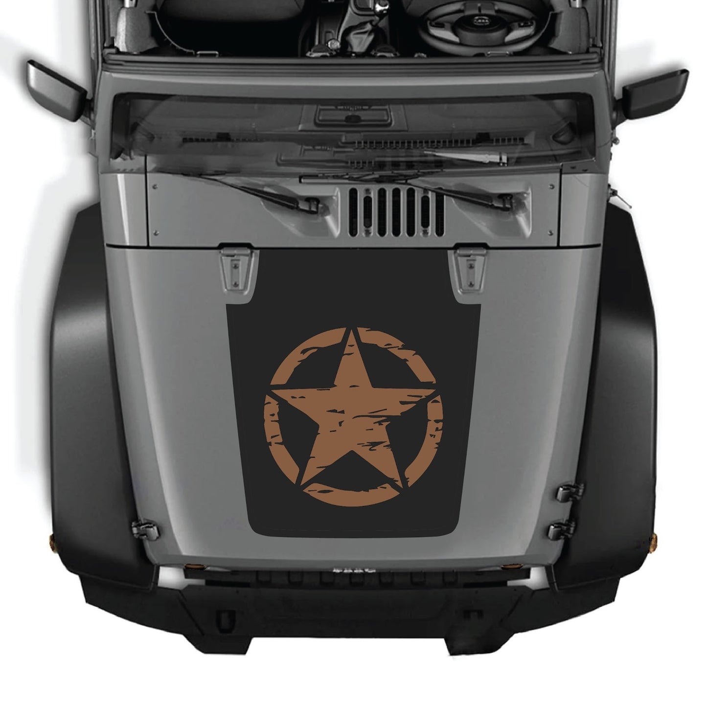 CarCode hood decal for Jeep Wrangler JK/JKU 2007-2018, Style #25, displayed on a white background.