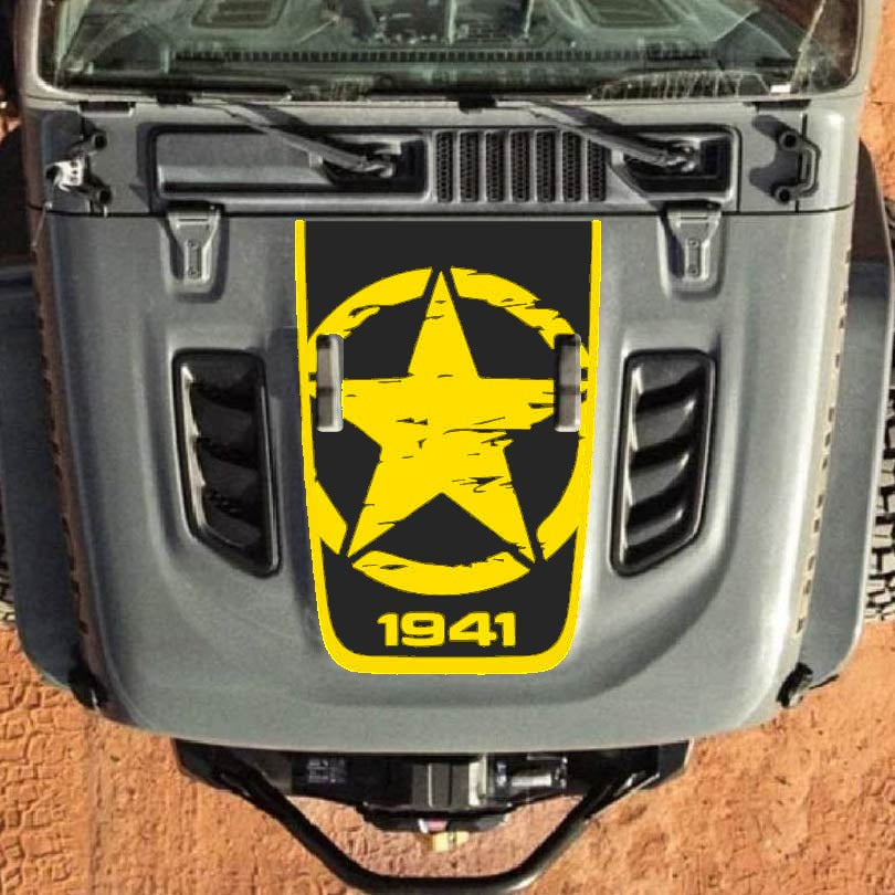 Hood Decal for Jeep Wrangler JL JLU Gladiator JT Rubicon Hood 2018+ Style #31