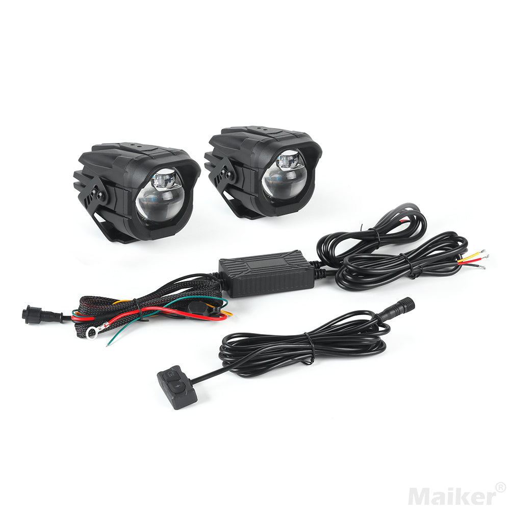 4x4wavers Spot Light Low Beam (low 45W-high 46W) Black with wire harness for Jeep JKU/JL/JLU/4XE/JT 2007-2025 - 4X4 WAVERS