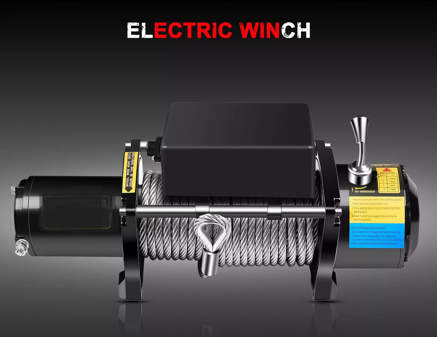 4X4Wavers Heavy Duty 20,000 lbs 12V Electric Offroad Winch with wireless remote - Steel rope - 4X4 WAVERS