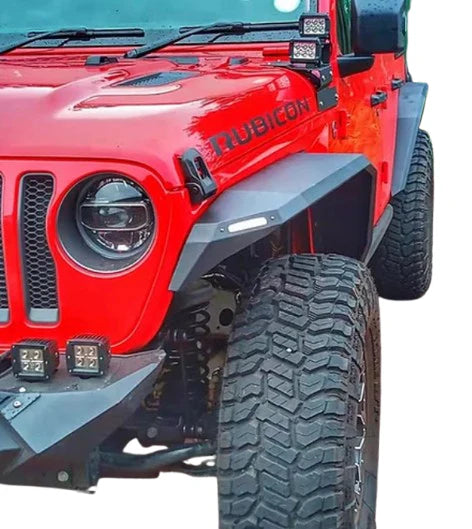 4X4WAVERS Front/Rear Metal Armor Fenders Kit - Hard Line Design - Jeep Wrangler JL/JLU/4XE 2018+ - 4X4 WAVERS