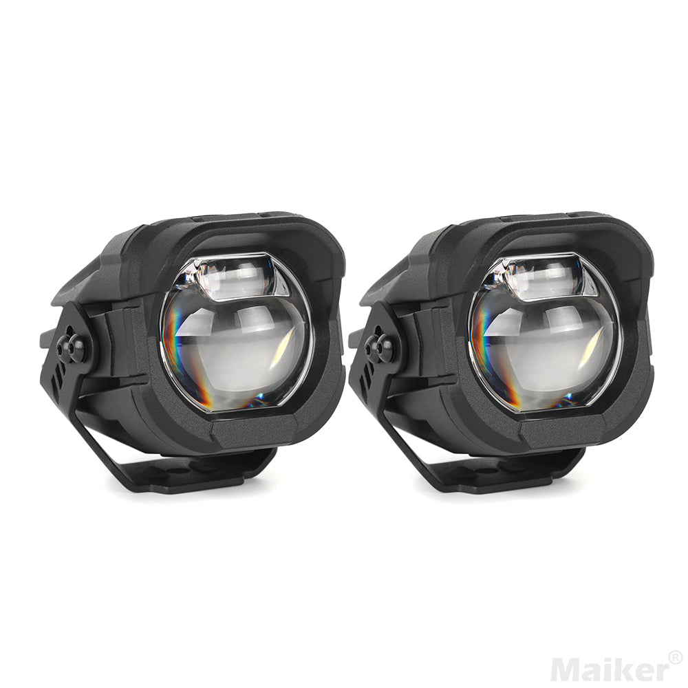 4x4wavers Spot Light Low Beam (low 45W-high 46W) Black with wire harness for Jeep JKU/JL/JLU/4XE/JT 2007-2025 - 4X4 WAVERS