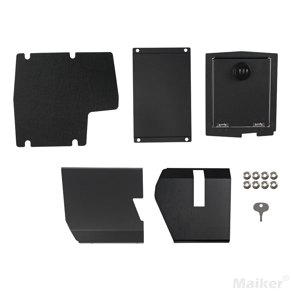 4x4wavers Center Console Lock Safe Box Armrest Storage Compatible with 2018-2025 Jeep Wrangler JL/JLU/ 4XE /JT - 4X4 WAVERS