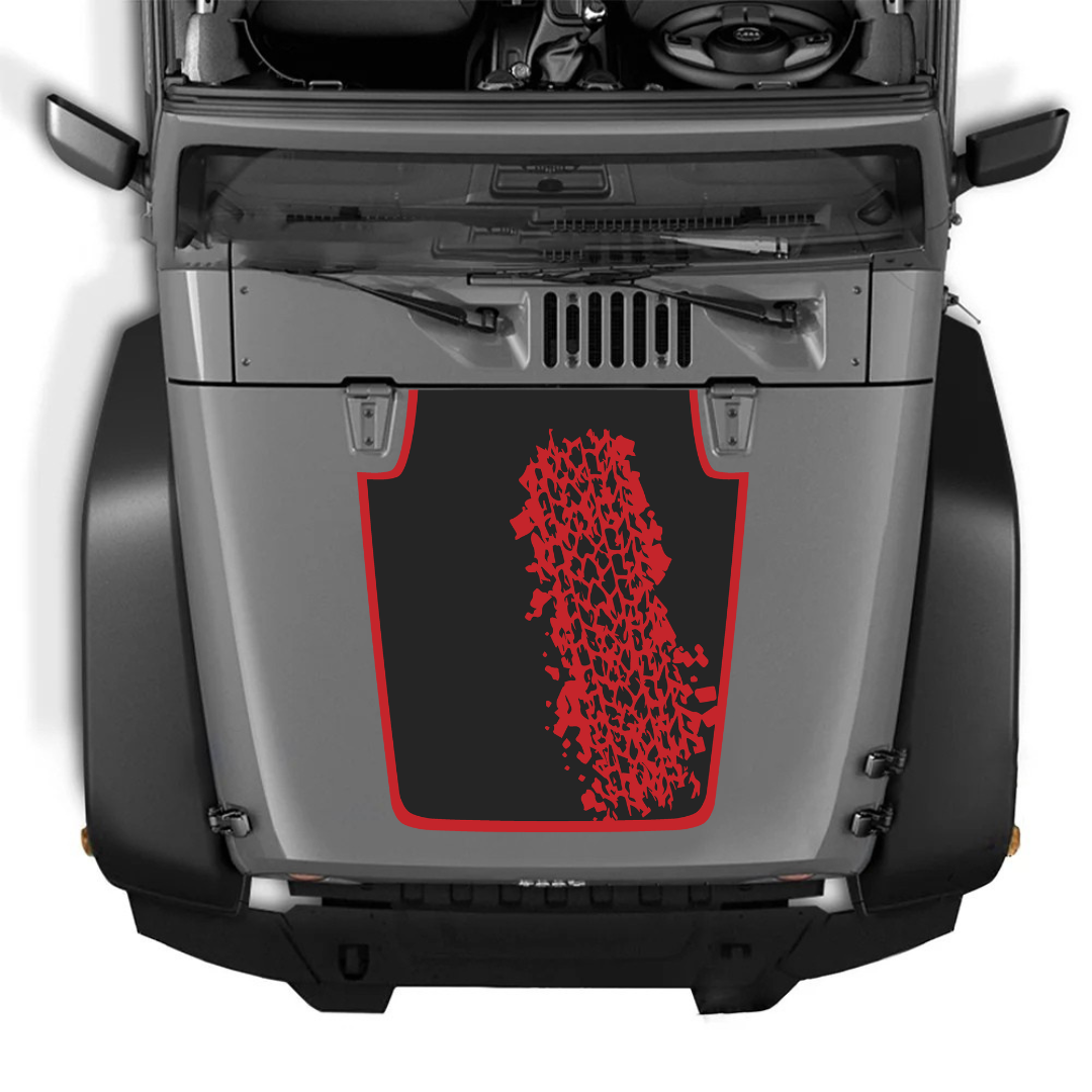 4x4wavers Decal Sticker Kit for JK Hood MUD Style β Vinyl Car Decals for Jeep Wrangler Models β Made in Canada - 4X4 WAVERS