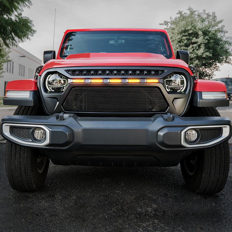 4X4Wavers Metal Mesh Grille with 5 LED Light - 4X4 WAVERS