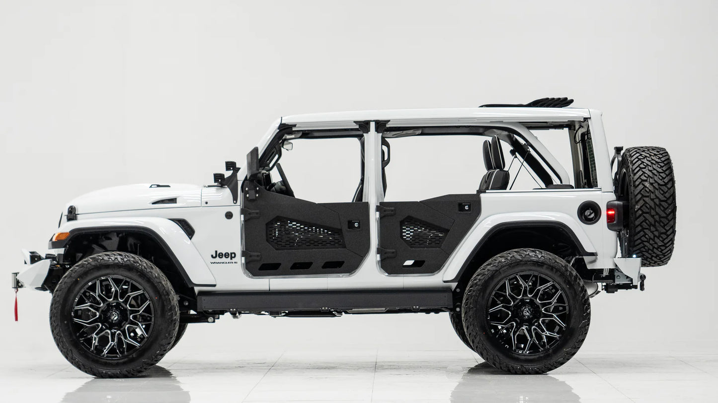 4X4 WAVERS Speciality Premium Offroad Half Doors with side mirrors - Jeep Wrangler JLU/4XE/JT (4 Doors) 2018+ - 4X4 WAVERS