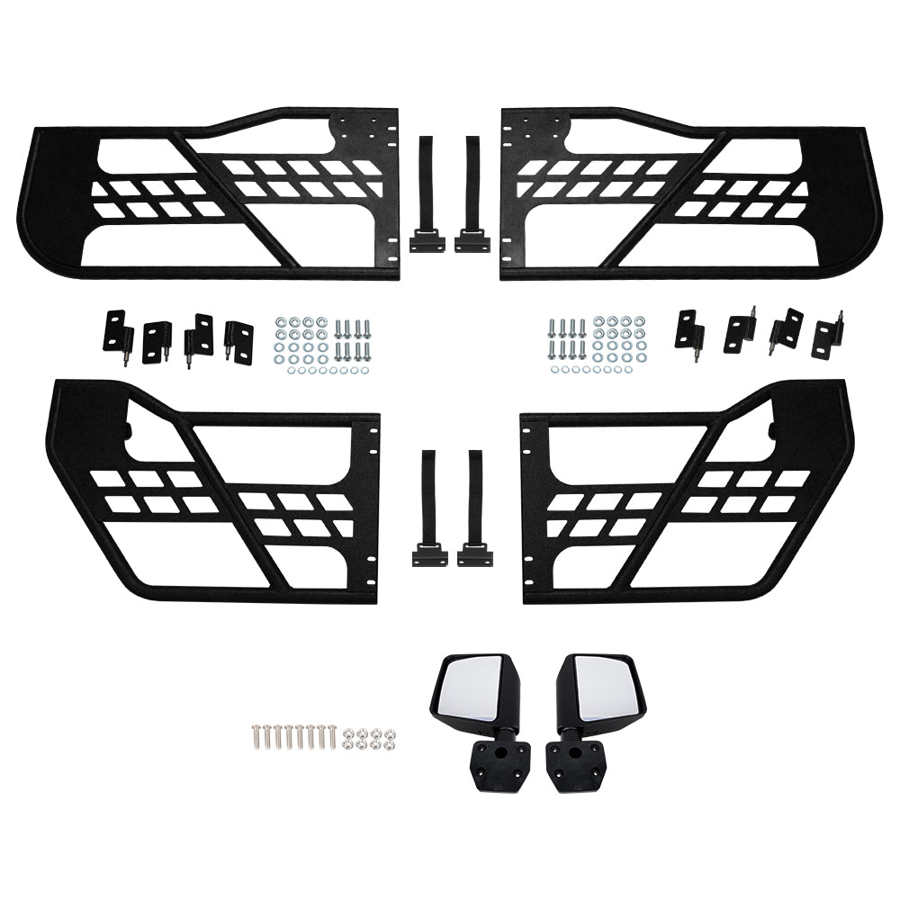 4x4wavers Tubular Door 4 Doors With Rearview Mirror for jeep wrangler JKU 2007-2018 - 4X4 WAVERS