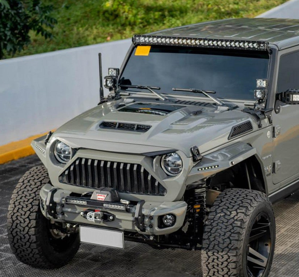 4X4WAVERS Front/Rear Metal Armor Fenders Kit - Sharp Dots Design - Jeep Wrangler JL/JLU/4XE 2018+ - 4X4 WAVERS