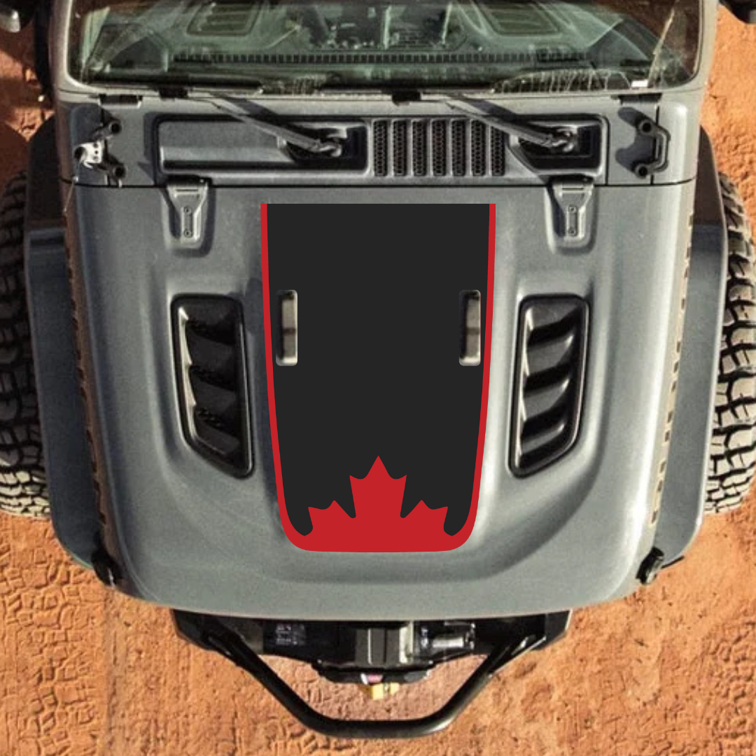 4x4wavers CANADA Decal Sticker Kit for JL Rubicon Hood β Vinyl Car Decals for Jeep Wrangler Models β Made in Canada - 4X4 WAVERS