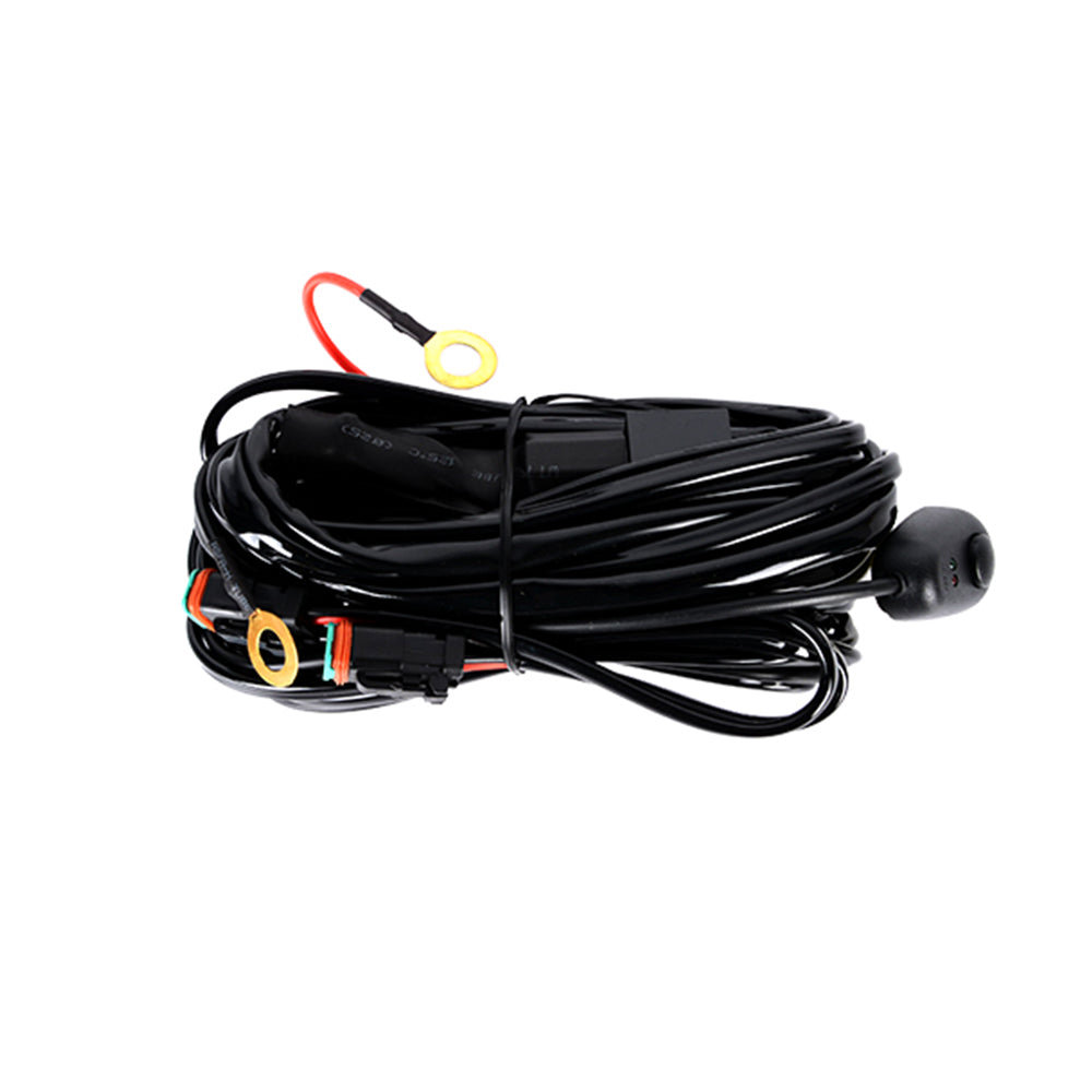 4x4wavers 2 Spot Light Flood Light Wiring Harness with Fuse and Relay ON-Off for all jeep Wrangler and other SUV cars - 4X4 WAVERS