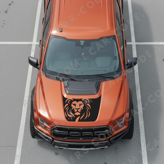 Ford F-150 Raptor Capot – Blason de Lion (Découpé ou Plein) – 2017–2025 – Vinyle Découpé Mat Imprimé 3M ou Avery
