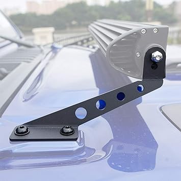 4X4Wavers Straight Work Light Bar Windshield Hood Mounts Bracket Kit - 4X4 WAVERS