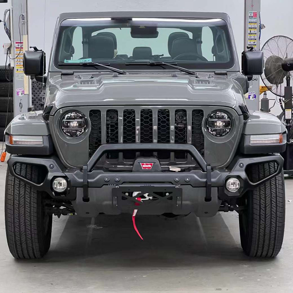 4x4wavers New Rugged Ridge Front Bumper (Steel) with Sensor Holes for jeep wrangler JL/JLU/4XE/JT - 4X4 WAVERS