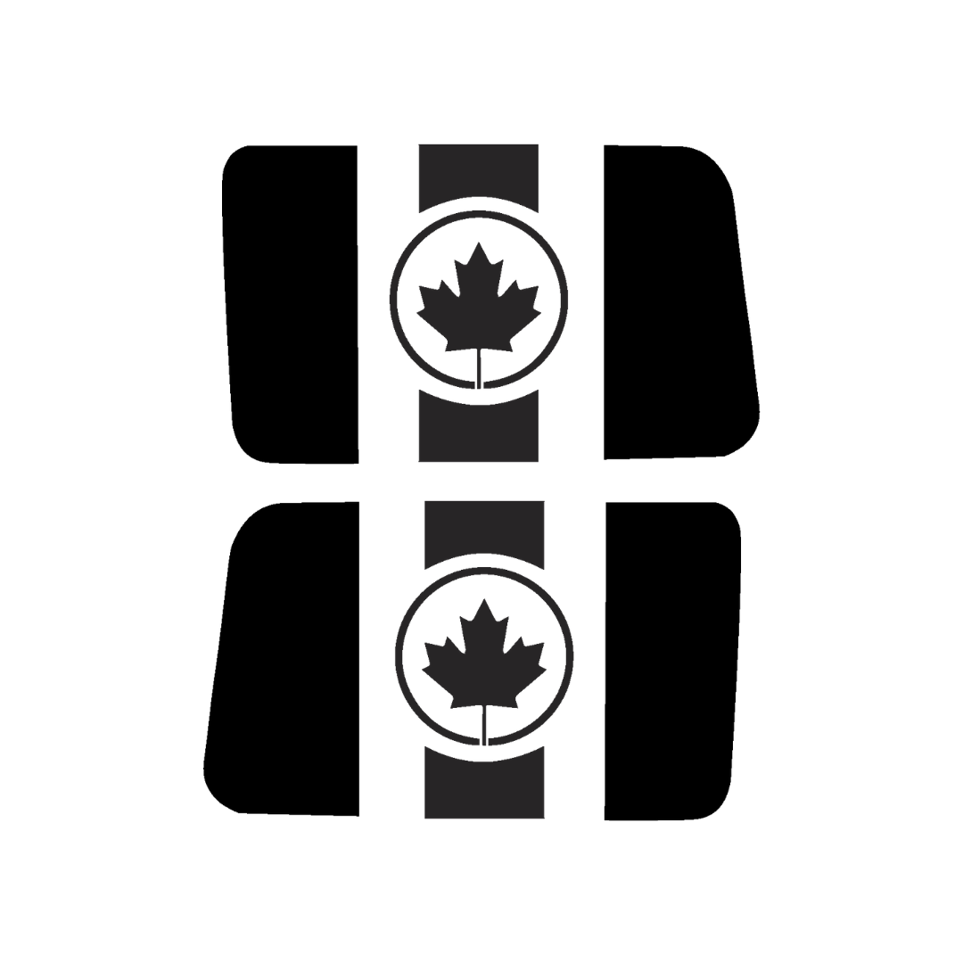 Rear Side Window Canada Flag – Circle Leaf (Cut Avery Vinyl) for Wrangler jl/jlu/jk/jku/4xe – HARDTOP ONLY (Pair)