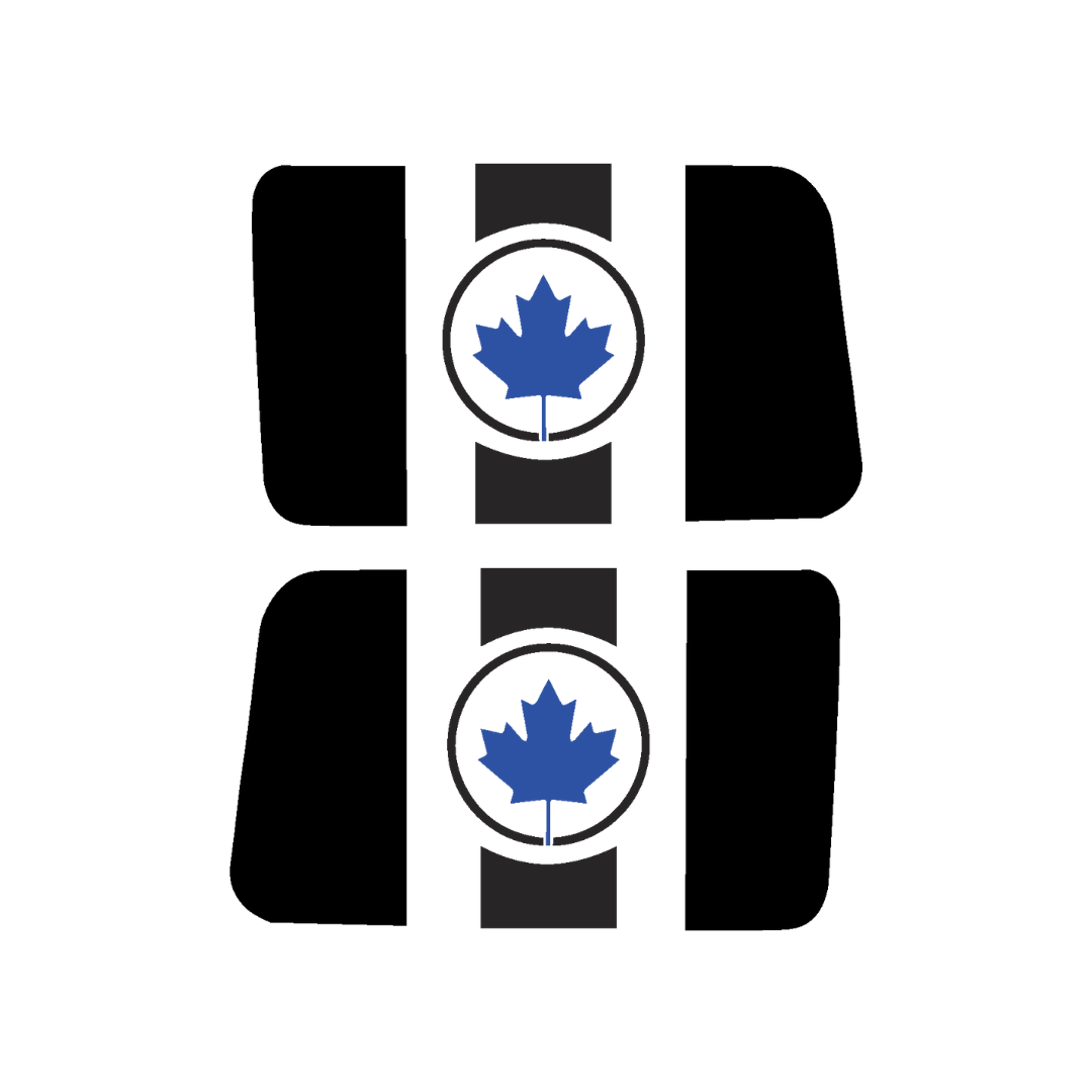 Rear Side Window Canada Flag – Circle Leaf (Cut Avery Vinyl) for Wrangler jl/jlu/jk/jku/4xe – HARDTOP ONLY (Pair)