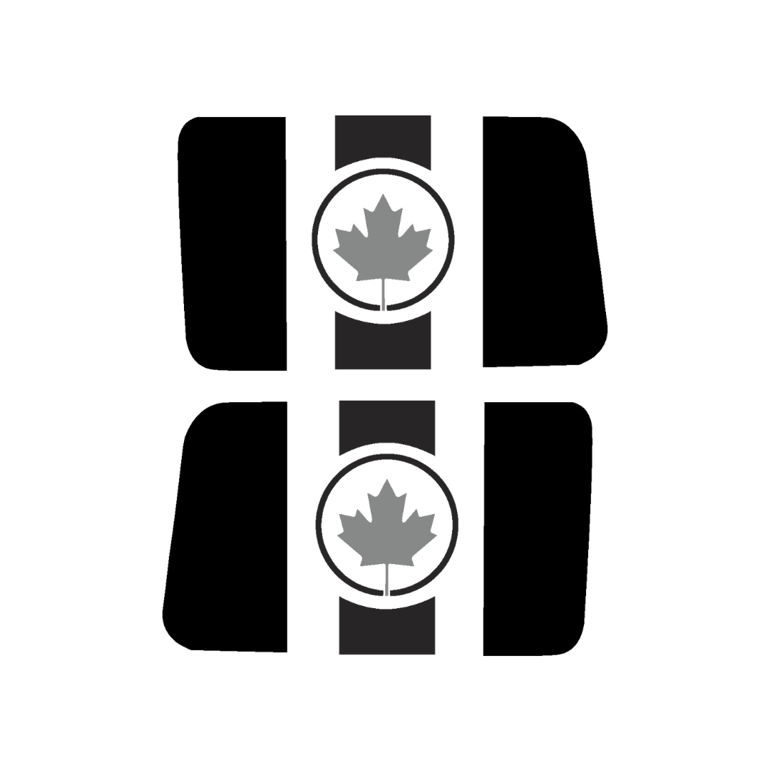 Rear Side Window Canada Flag – Circle Leaf (Cut Avery Vinyl) for Wrangler jl/jlu/jk/jku/4xe – HARDTOP ONLY (Pair)