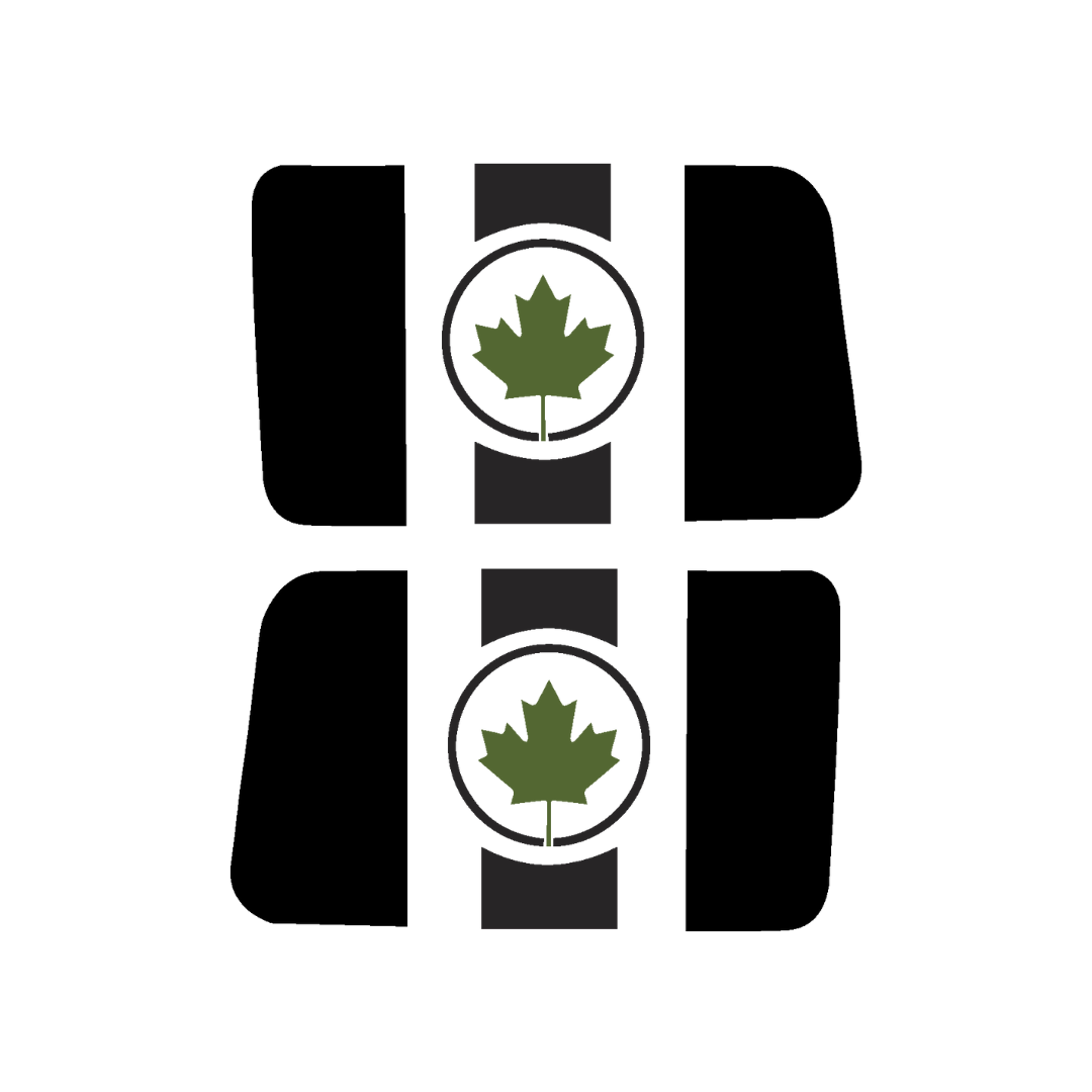 Rear Side Window Canada Flag – Circle Leaf (Cut Avery Vinyl) for Wrangler jl/jlu/jk/jku/4xe – HARDTOP ONLY (Pair)
