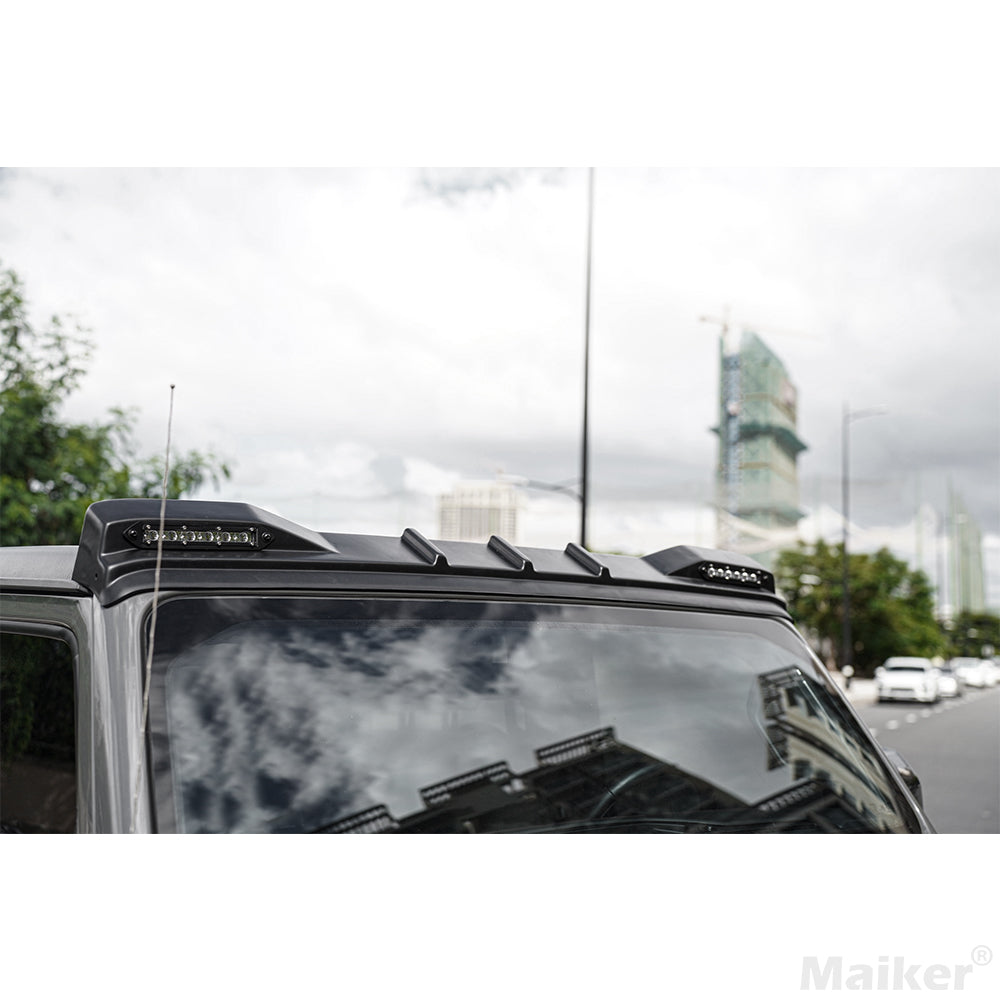 4X4WAVERS Horns Style Front Roof Spoiler with LED Light - Jeep Wrangler JL/JLU/4XE/JT 2018+ - 4X4 WAVERS