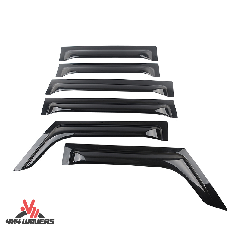 4x4wavers Side 6 Windows Rain Guards & Sun Visor - 4X4 WAVERS
