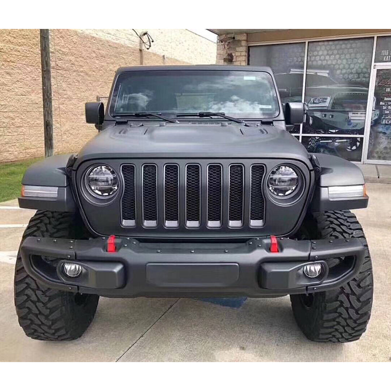 4x4wavers Front Bumper - 10th Anniversary Style with Sensor Holes - for Jeep Wrangler JL/JLU/4XE/JT-Gladiator 2018-2024 (fits 4 Doors & 2 Doors) - 4X4 WAVERS