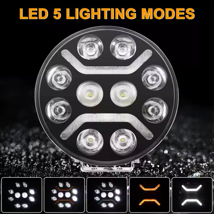 4X4Wavers 7 Inch Round LED Light 70W Work Light Led - 4X4 WAVERS