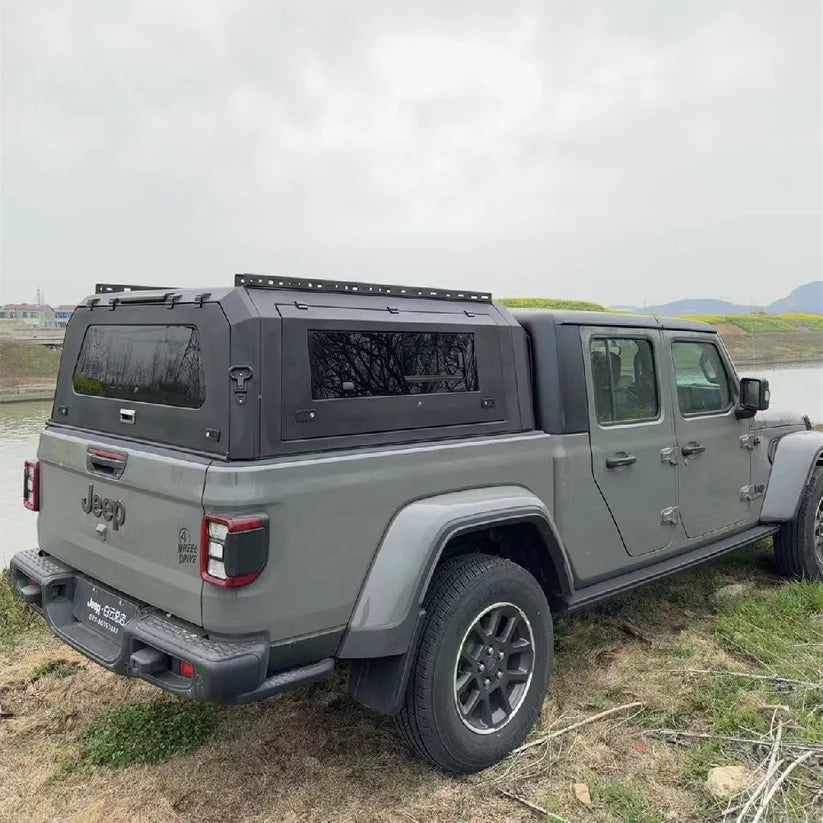 4X4Wavers Jeep Gladiator smart canopy truck caps with sliding glass window - 4X4 WAVERS