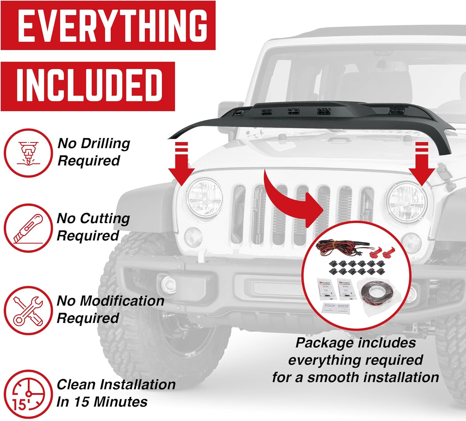 4X4Wavers AMERICAN MODIFIED Front Hood Protector - 4X4 WAVERS