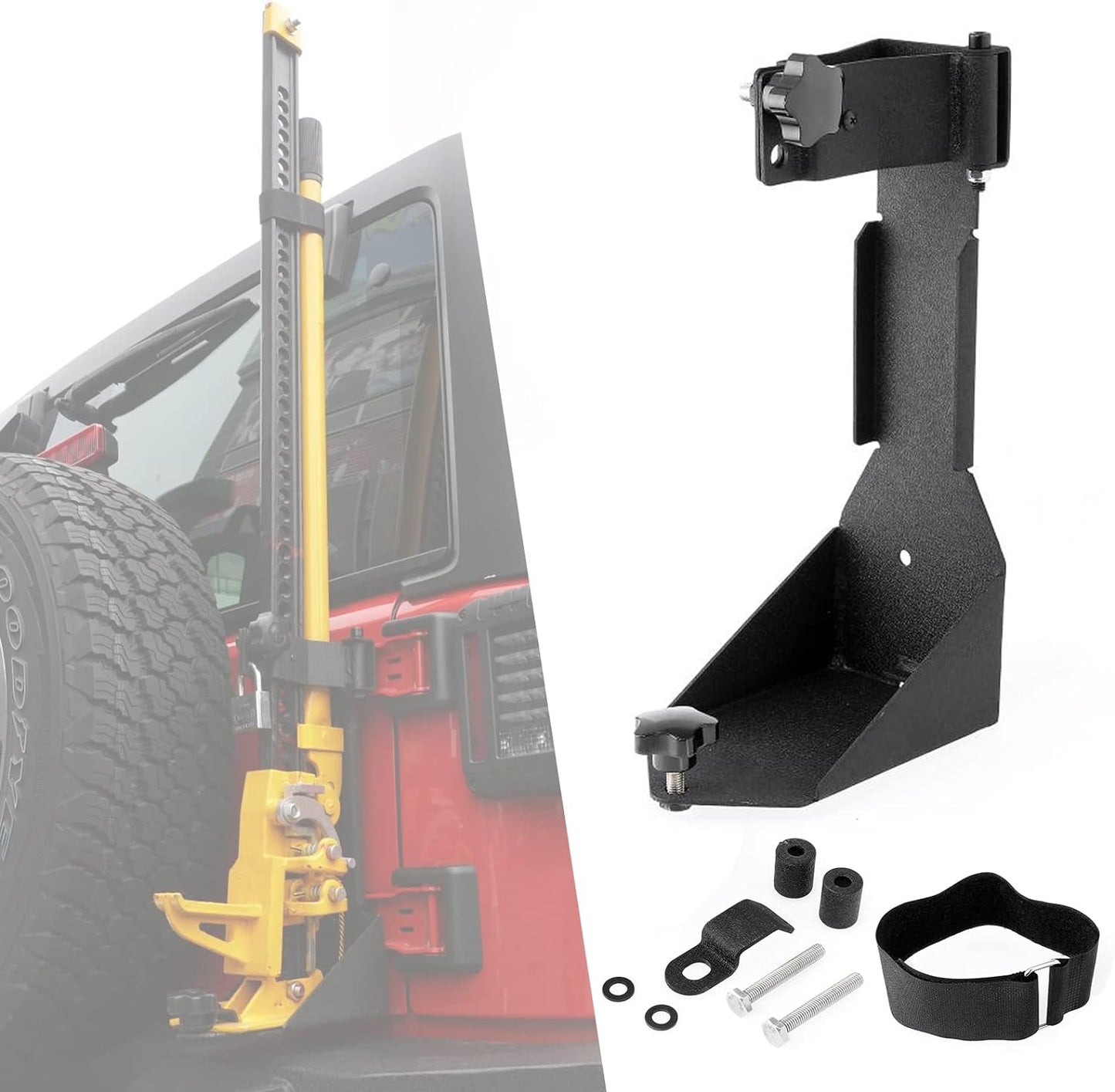 4x4wavers 48" Hi Lift Jack Rear Door Mount for Jeep Wrangler JK/JKU 2007-2018 (mount only) - 4X4 WAVERS