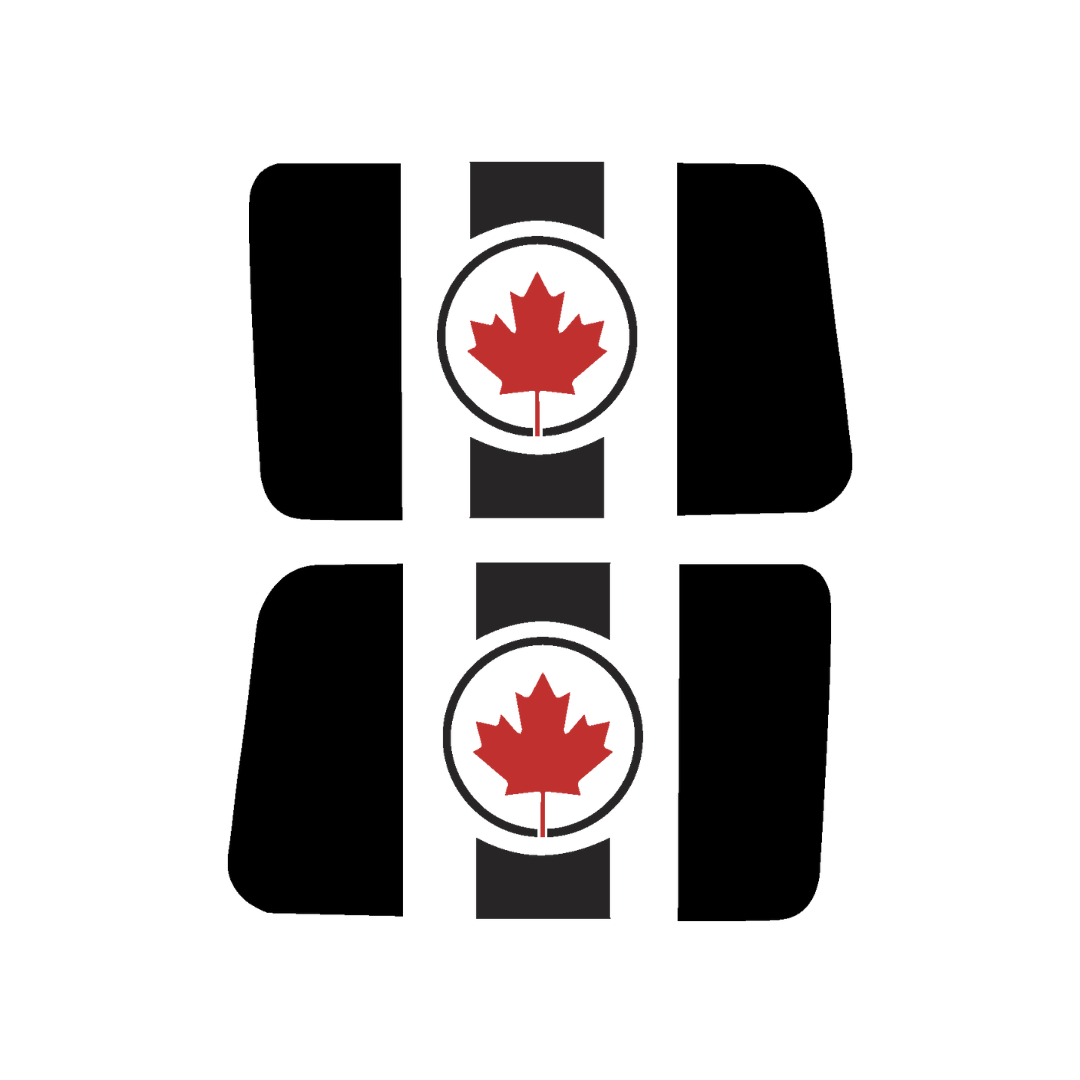 Rear Side Window Canada Flag – Circle Leaf (Cut Avery Vinyl) for Wrangler jl/jlu/jk/jku/4xe – HARDTOP ONLY (Pair)