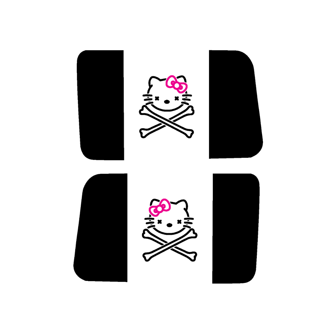 Rear Side Window Bow Cat Crossbones Flag – Cut Avery Vinyl – Wrangler jl/jlu/jk/jku/4xe – HARDTOP ONLY (Pair)