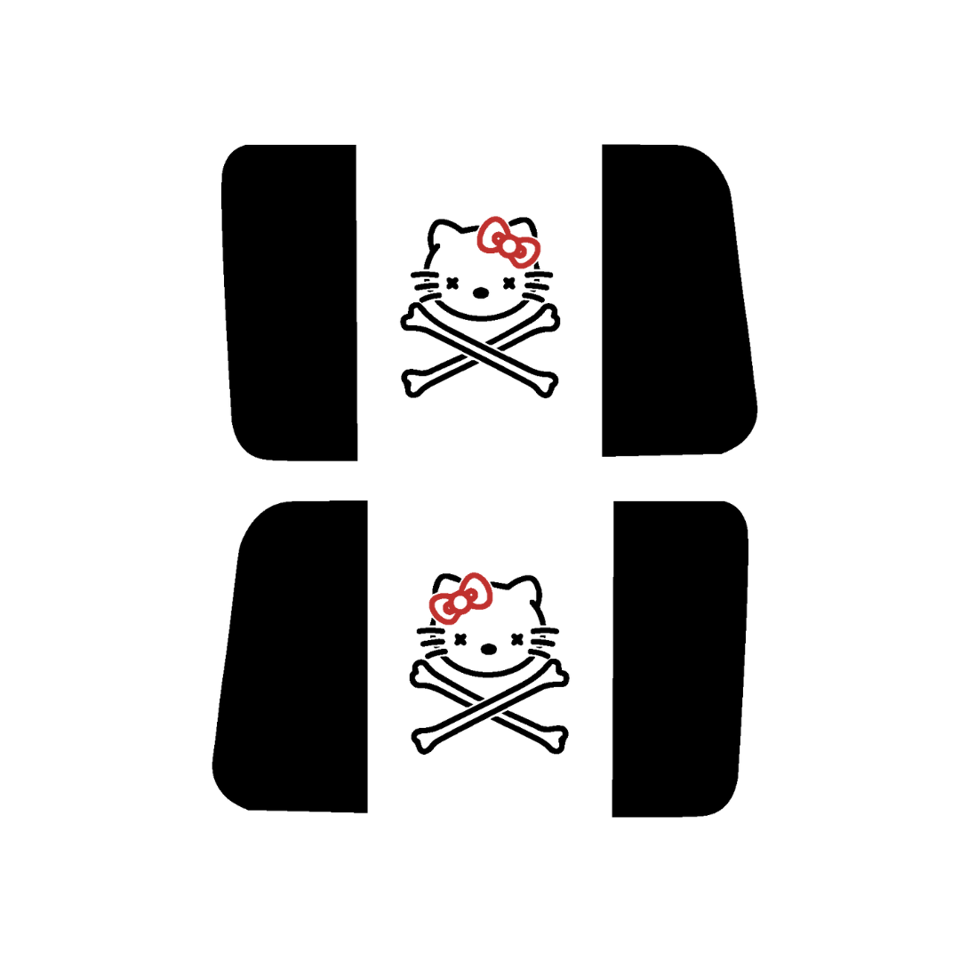 Rear Side Window Bow Cat Crossbones Flag – Cut Avery Vinyl – Wrangler jl/jlu/jk/jku/4xe – HARDTOP ONLY (Pair)