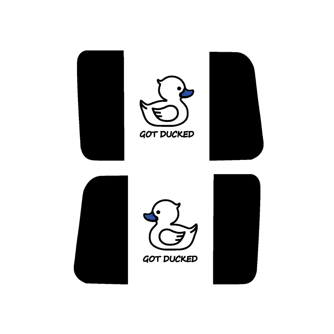 Rear Side Window Got Ducked Flag – Cut Avery Vinyl – Wrangler jl/jlu/jk/jku/4xe – HARDTOP ONLY (Pair)